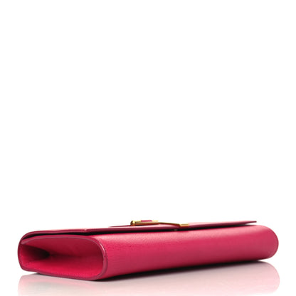 Saint Laurent Textured Calfskin Classic Y Ligne Clutch Fuchsia 4 of 10