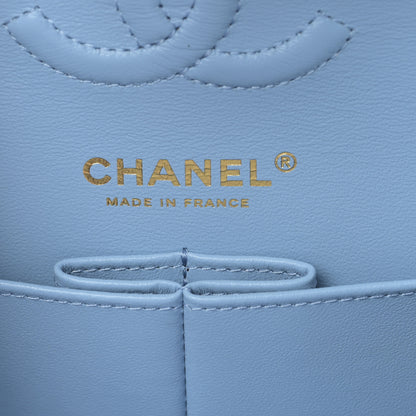 Chanel Caviar Quilted Small Double Flap Light Blue 6 of 9