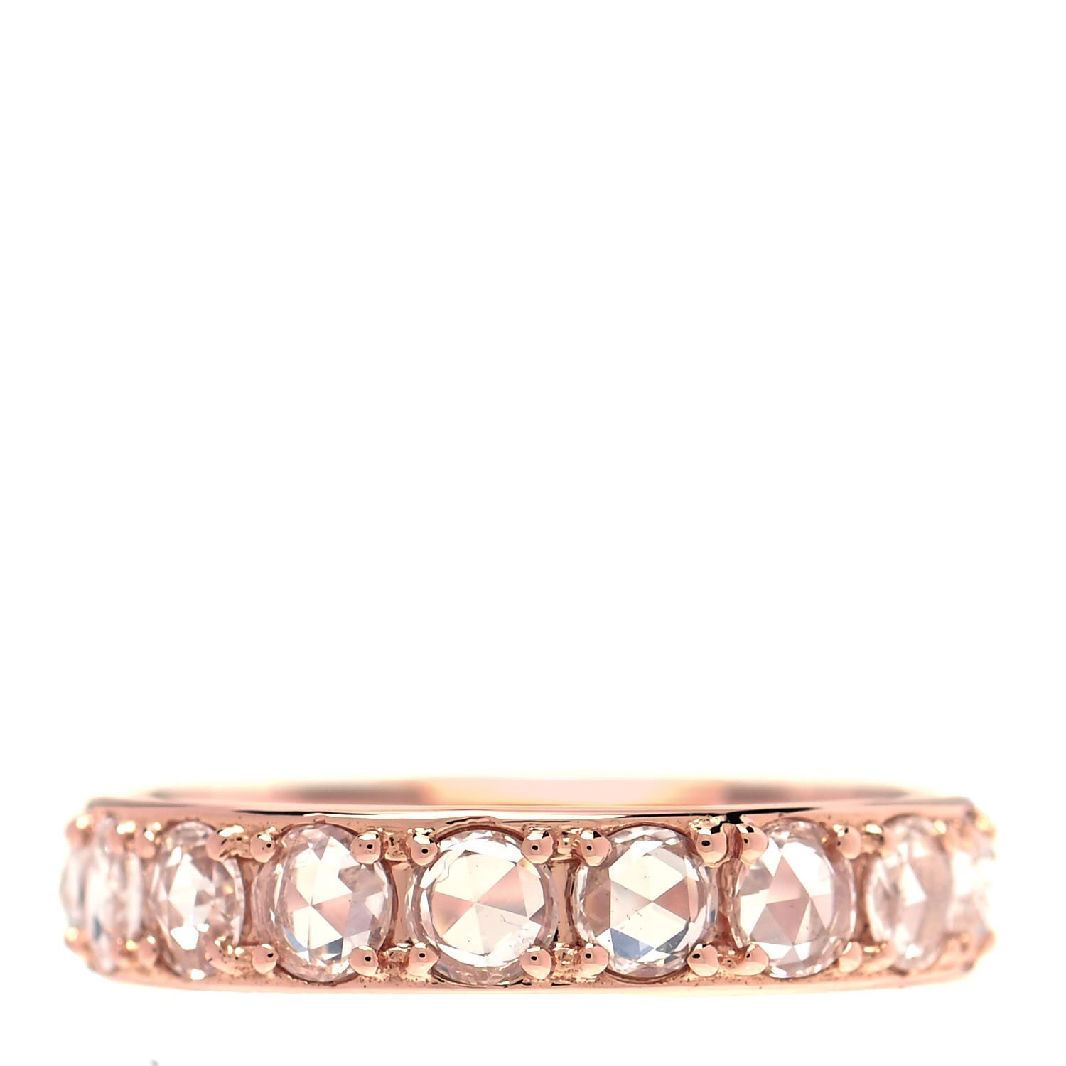 Tiffany 18K Rose Gold Diamond Metro Rose Cut Eternity Band Ring 47 4 3 of 5