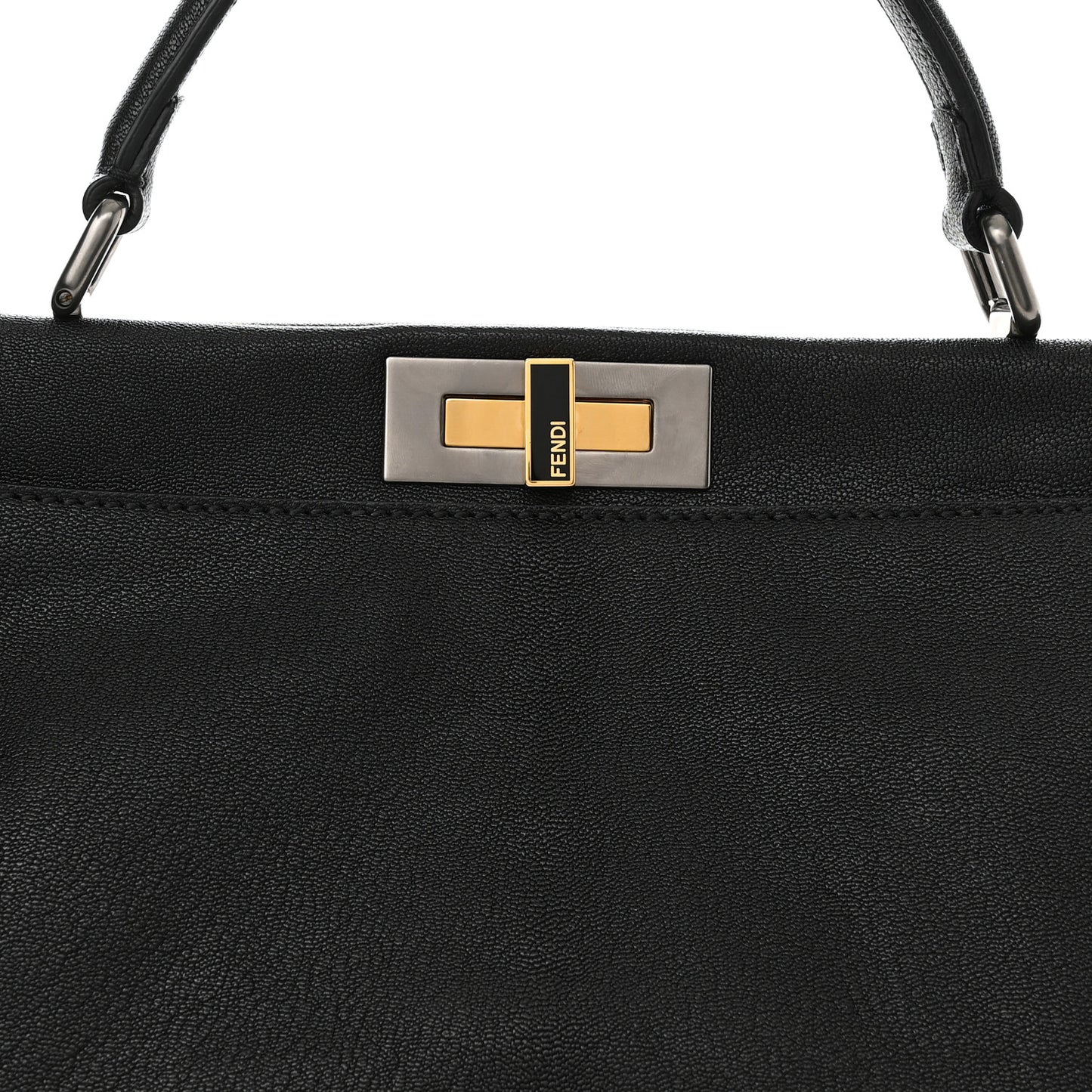 Goatskin Large Peekaboo Iconic Satchel Black
