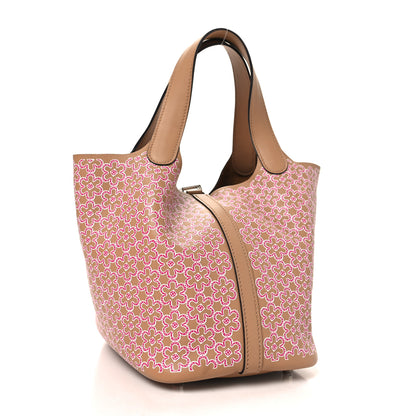 Hermes Swift Lucky Daisy Picotin Lock 18 PM Chai Rose White 3 of 13
