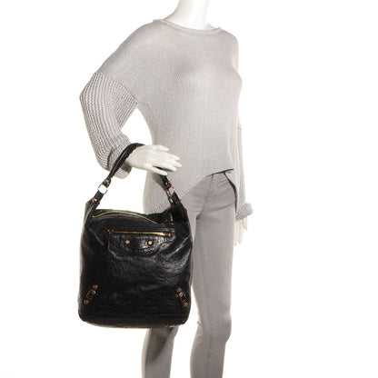 Balenciaga Agneau Giant 12 Rose Gold Hardware Day Hobo Black 2 of 12