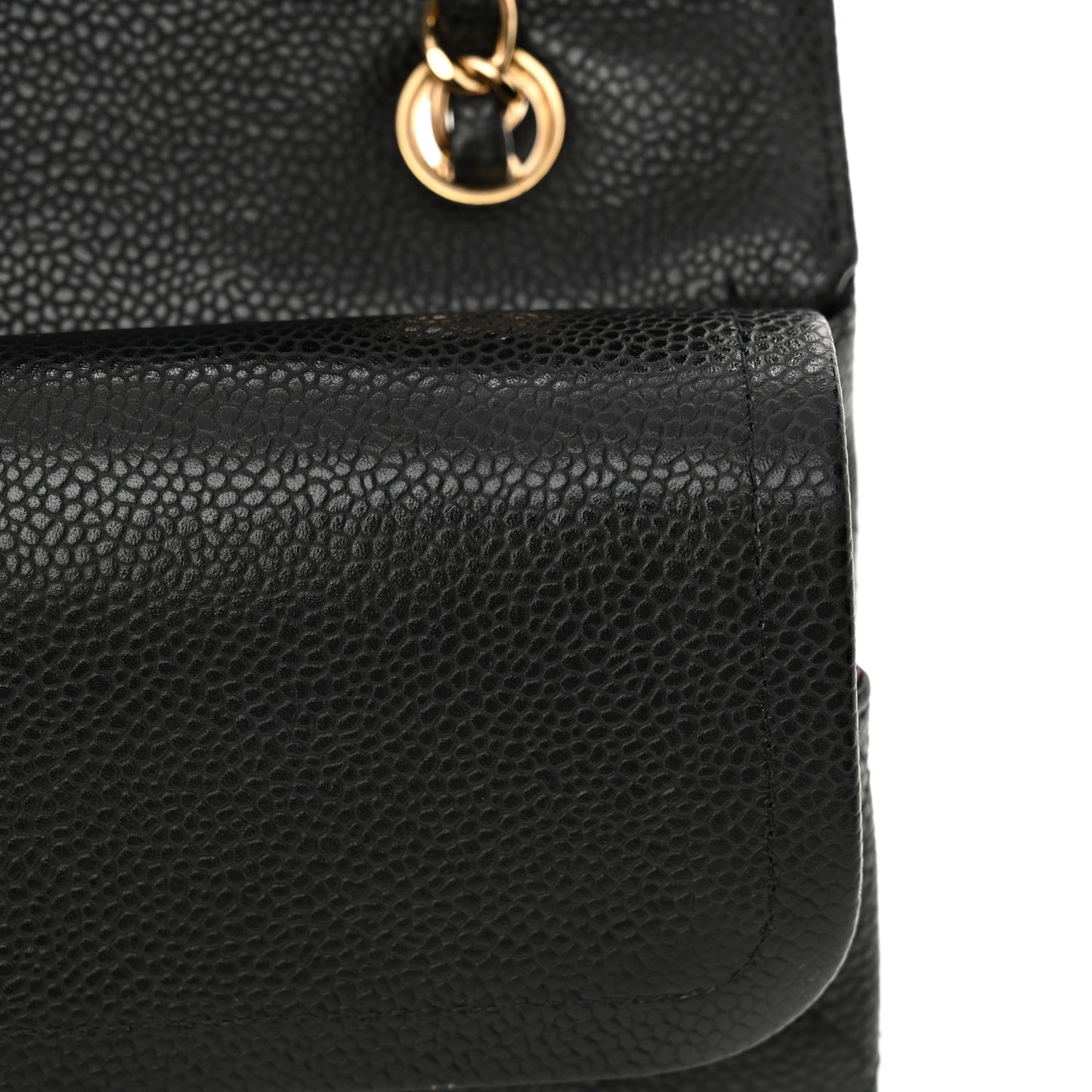 Caviar Quilted Medium Double Flap Black