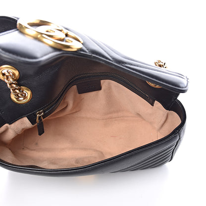 Gucci Calfskin Matelasse Small GG Marmont Shoulder Bag Black 5 of 9