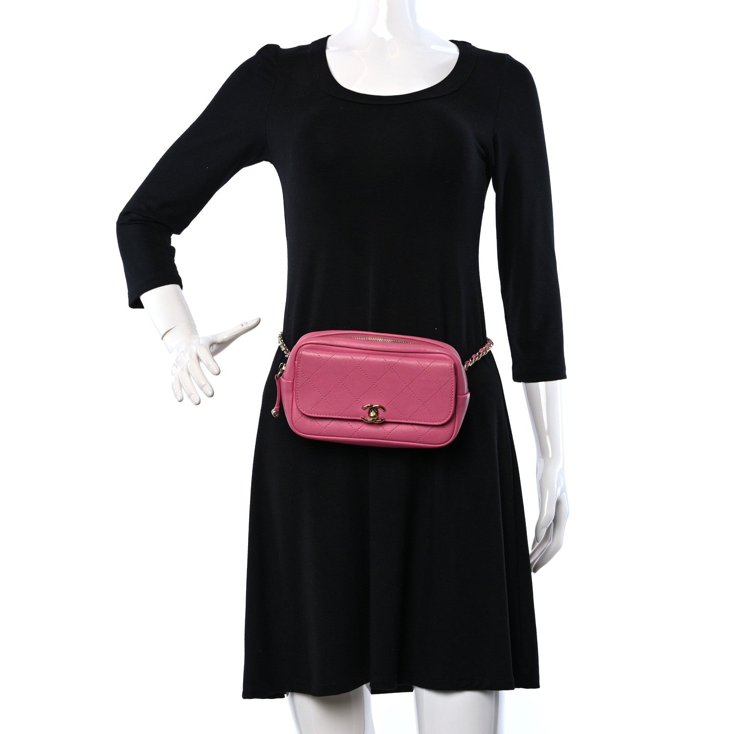 Chanel Goatksin Quilted Casual Trip Waist Bag Pink 2 of 9