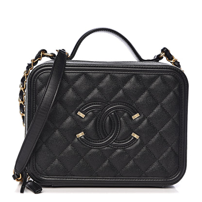 Chanel Caviar Quilted Medium CC Filigree Vanity Case Black 1 of 10
