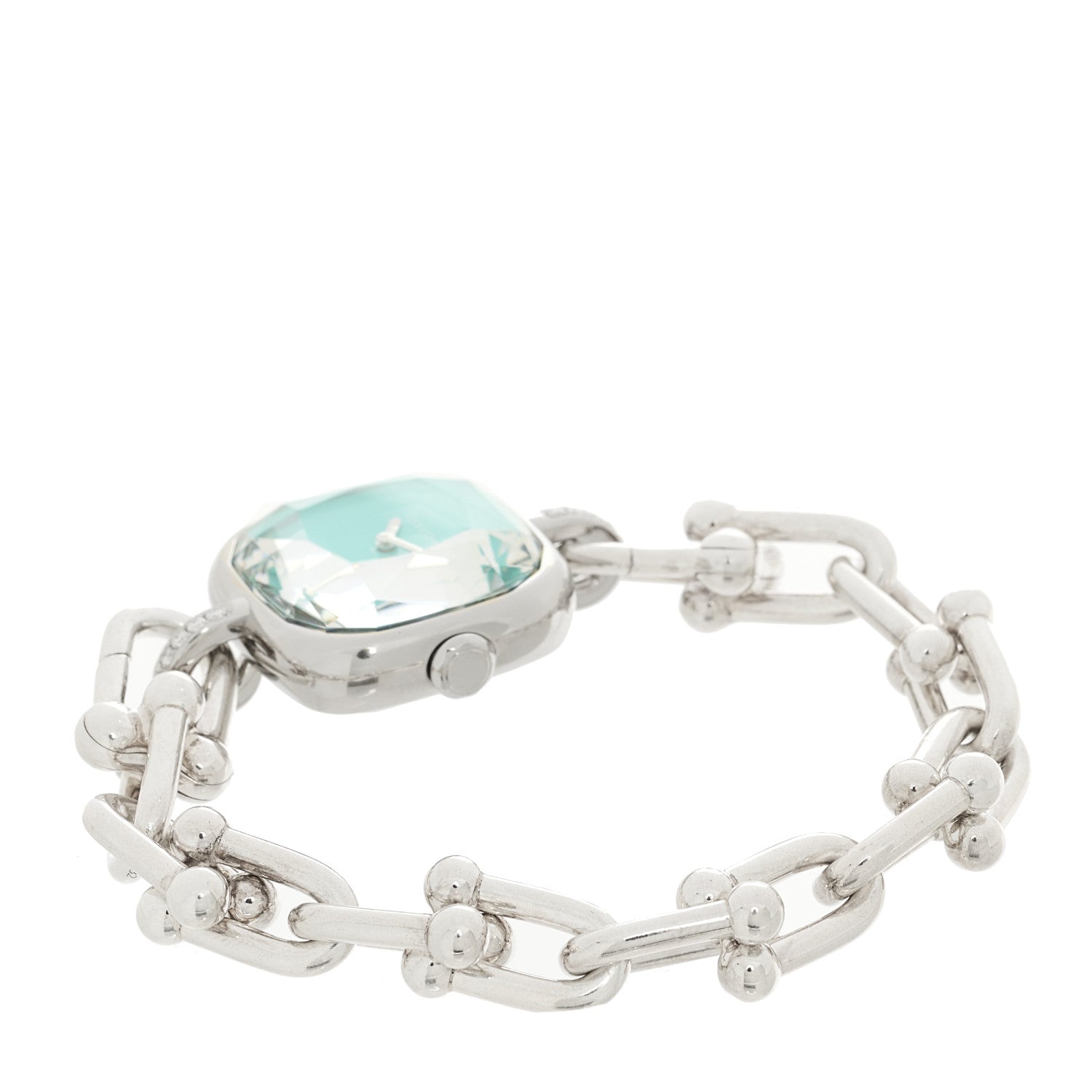 Tiffany Sterling Silver Diamond 24mm HardWear Quartz Watch Tiffany Blue 3 of 6