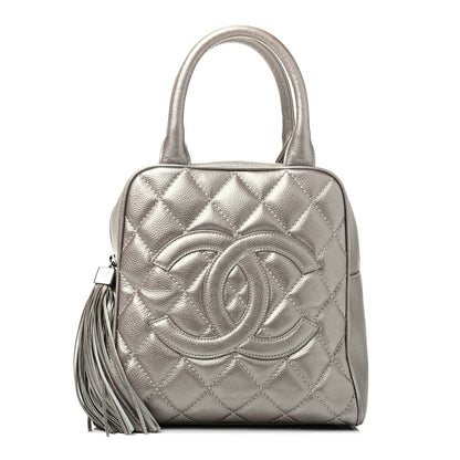 Chanel Metallic Caviar Quilted Vertical Bowler Light Gold 1 of 9