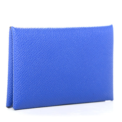 Hermes Epsom Calvi Card Case Bleu Royal 2 of 4
