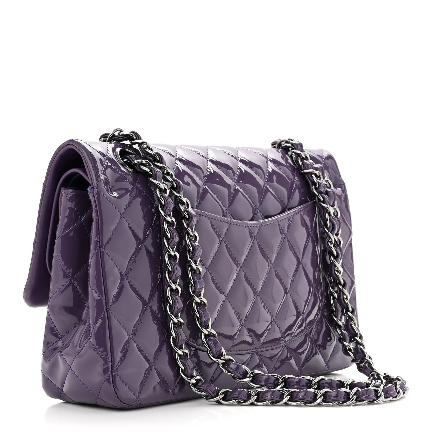Chanel Patent Quilted Medium Double Flap Light Purple 3 of 11