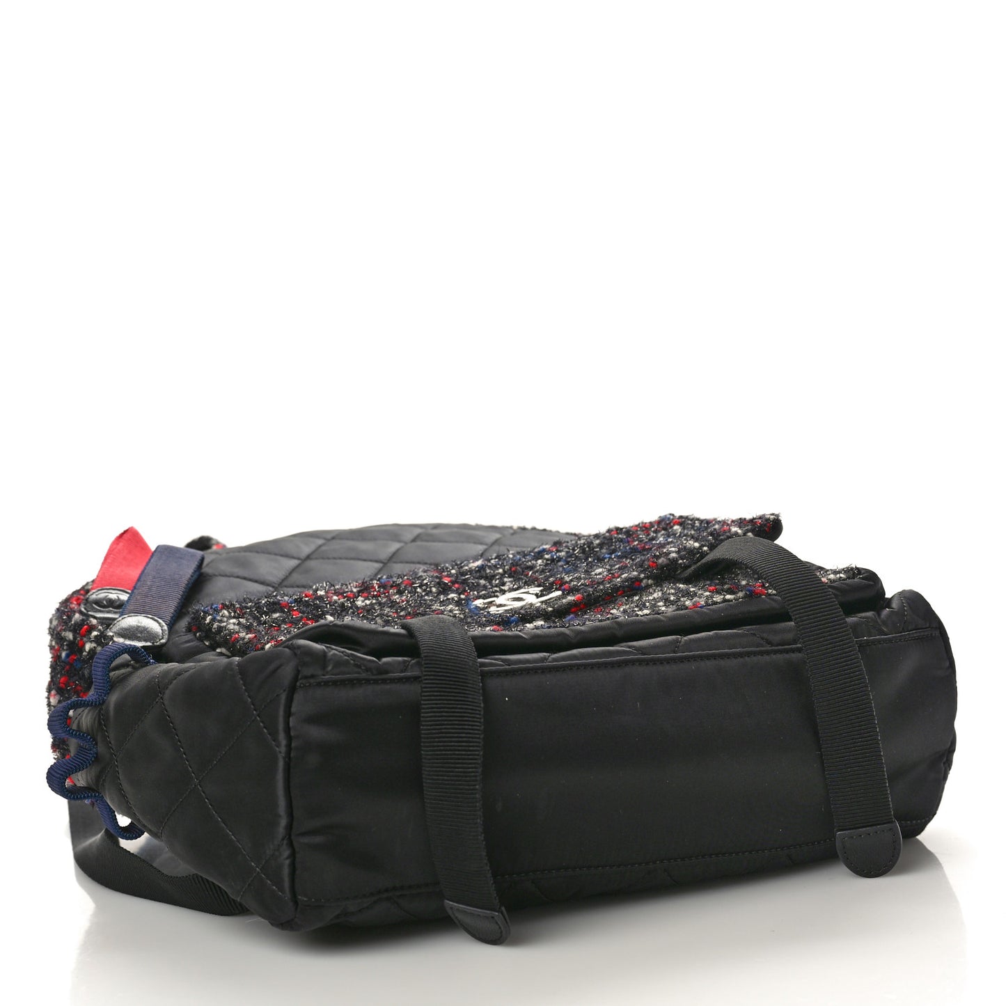 Tweed Nylon Quilted Astronaut Essentials Backpack Black Multicolor