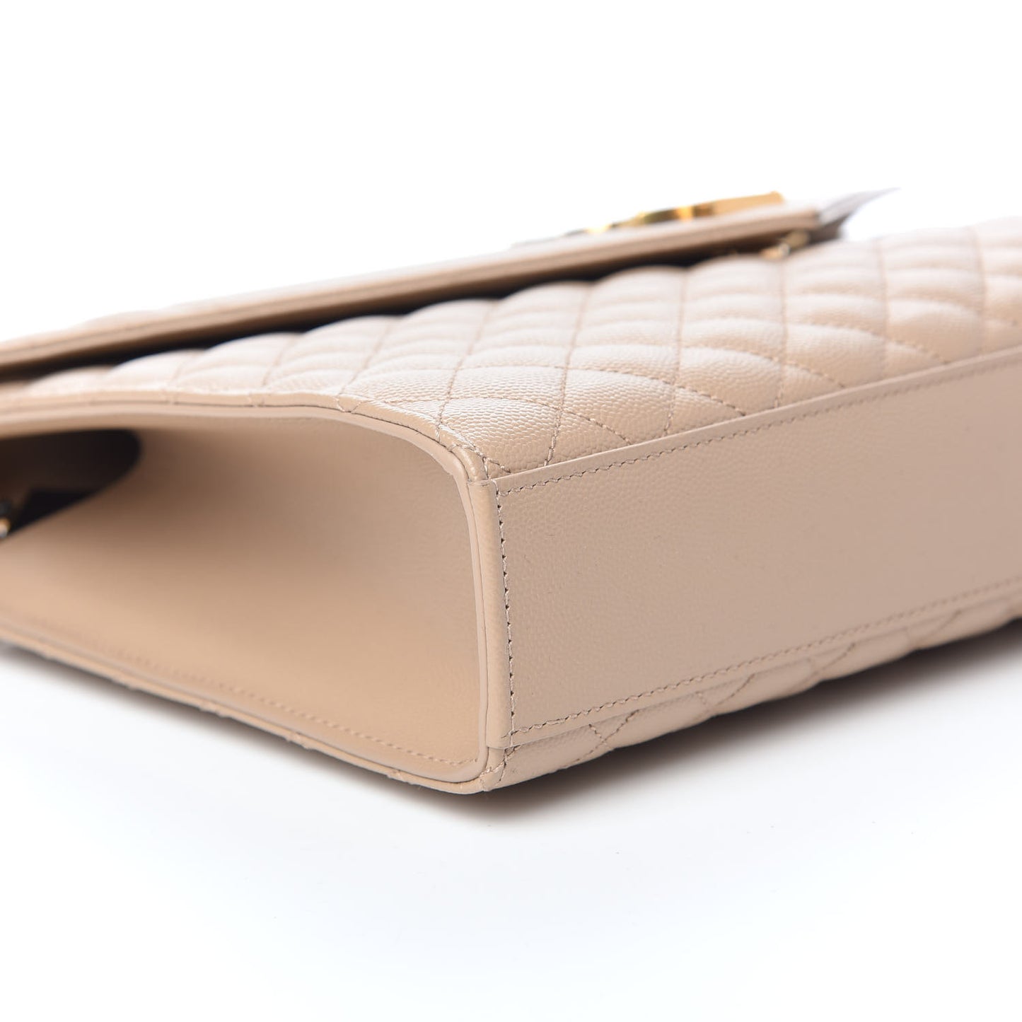 Grain De Poudre Mixed Matelasse Large Triquilt Monogram Satchel Dark Beige