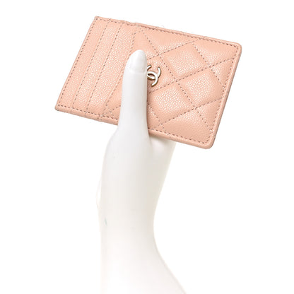 Chanel Caviar Quilted Vertical Card Holder  Light Pink 2 of 8