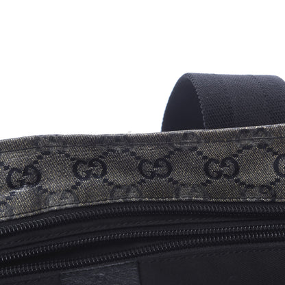 Gucci Crystal Monogram Medium Web Handle Bucket Tote Black 8 of 14
