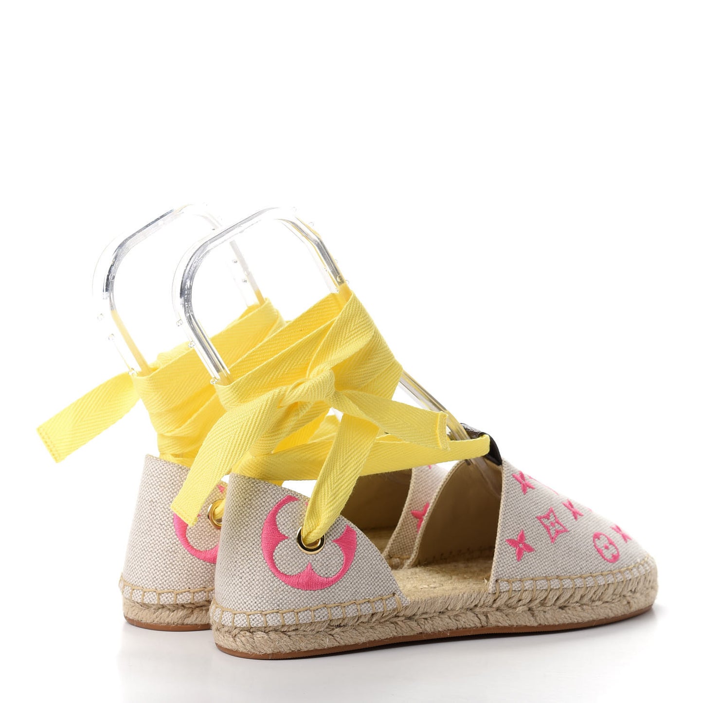 Canvas Monogram Starboard Espadrille Flats 38 Rose Pop
