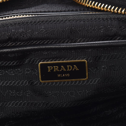 Prada Tessuto Nylon Quilted Rose Chain Shoulder Bag Black Rosso 8 of 8
