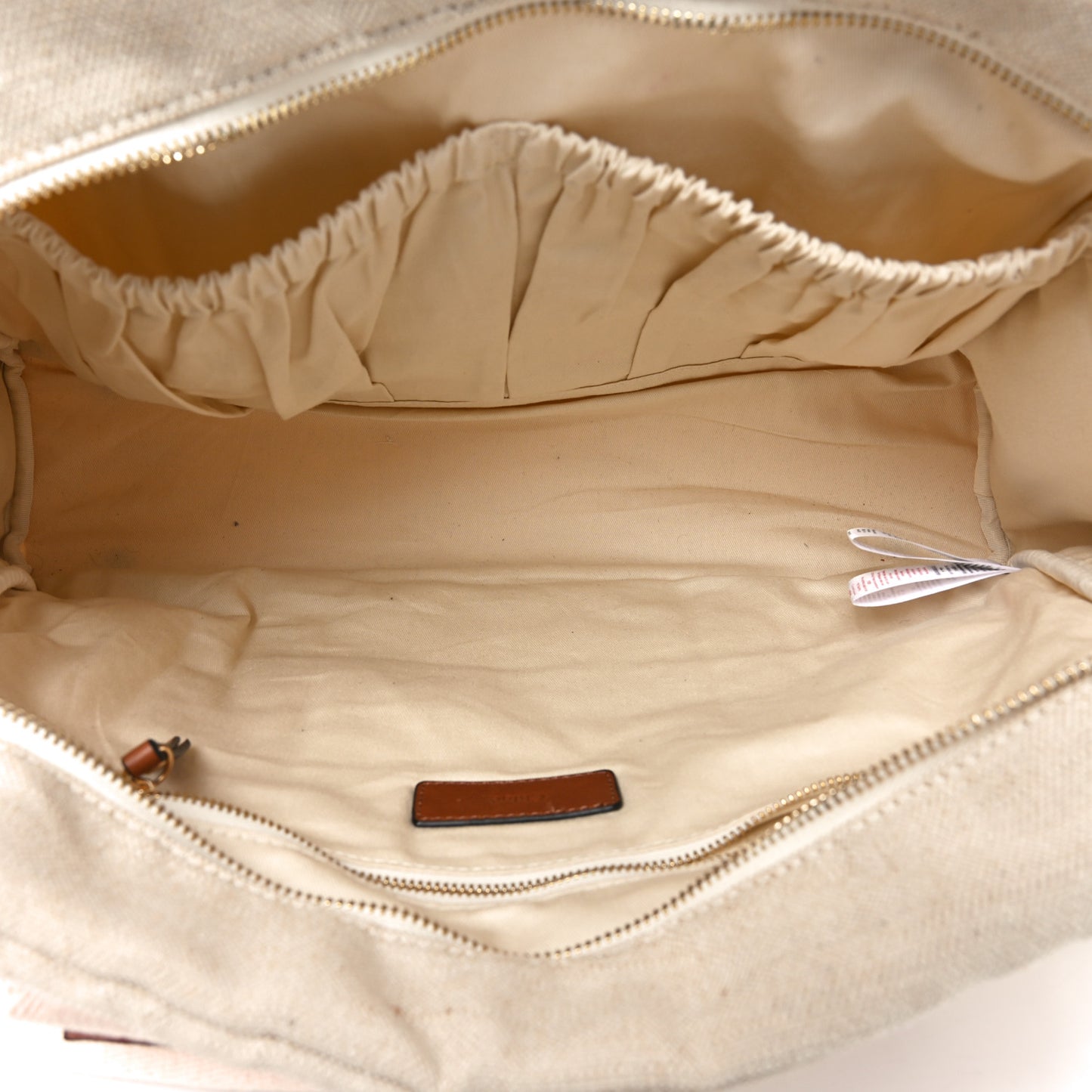 Canvas Denim Woody Diaper Bag Beige Pink