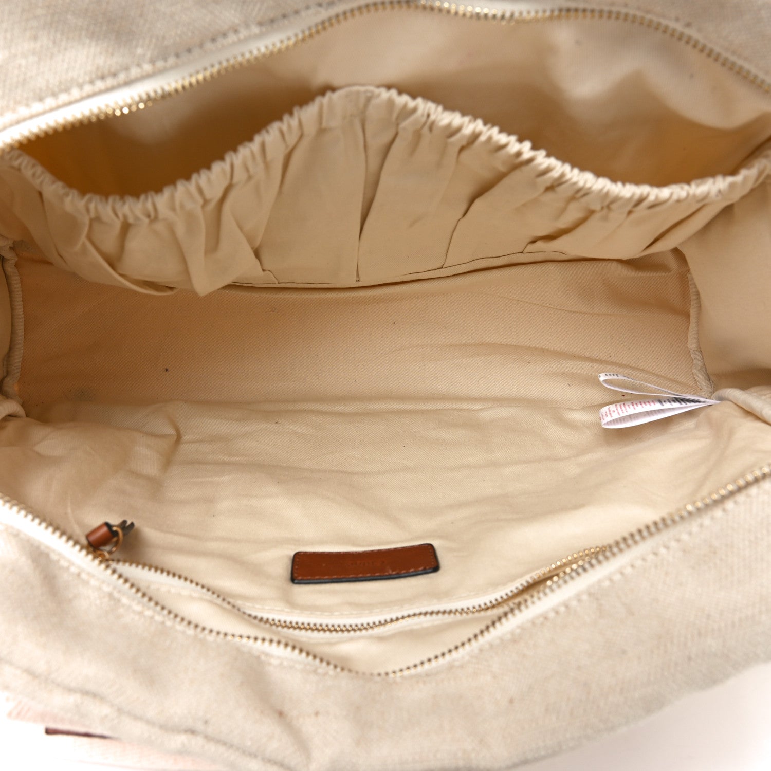 Chloe Canvas Denim Woody Diaper Bag Beige Pink 6 of 10