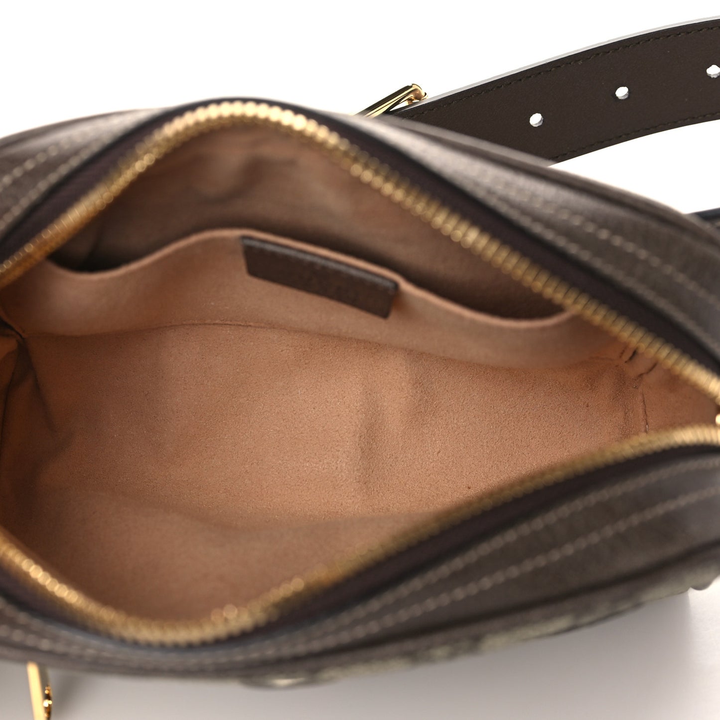 GG Supreme Monogram Web Small Ophidia Belt Bag 85 34 Dark Brown