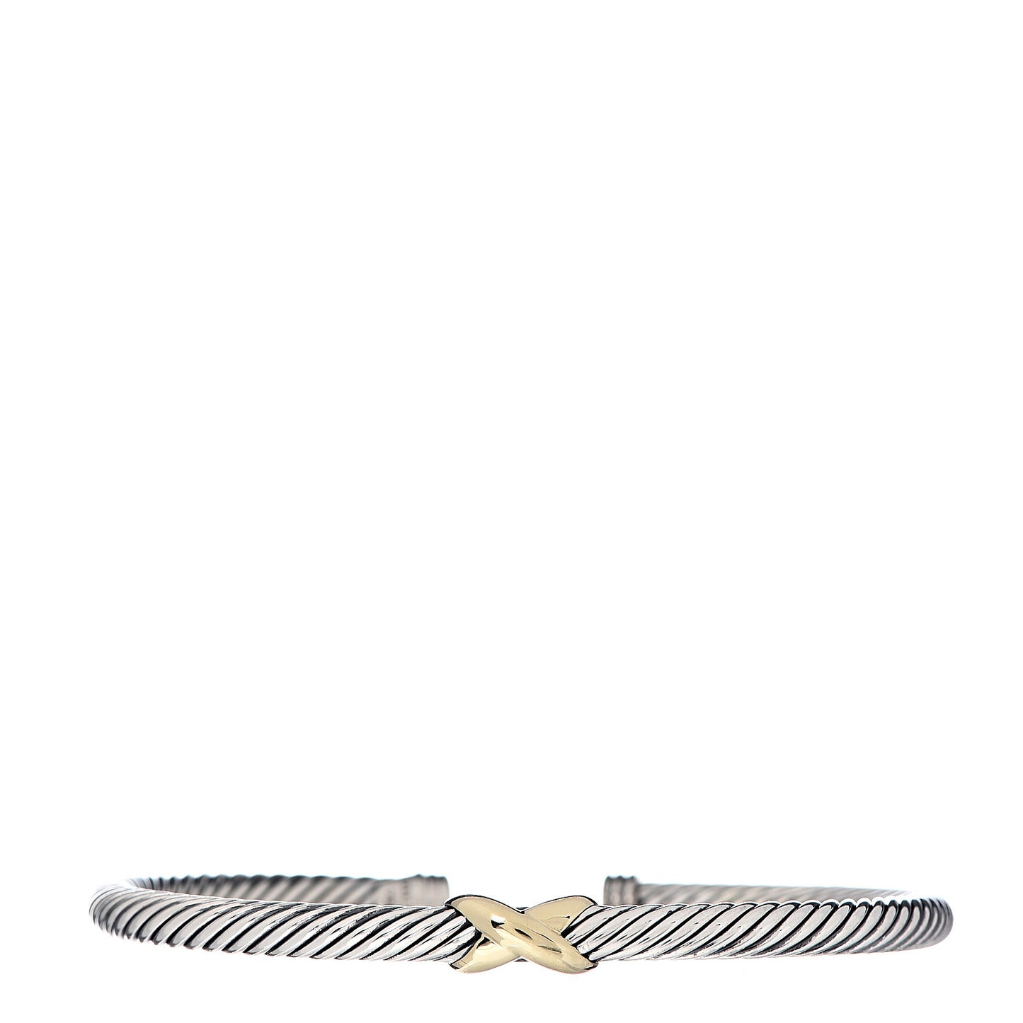 Sterling Silver 18K Yellow Gold 4mm X Station Cable Bracelet