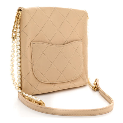 Chanel Calfskin Quilted Pearl Small About Pearls Hobo Bag Beige 3 of 13