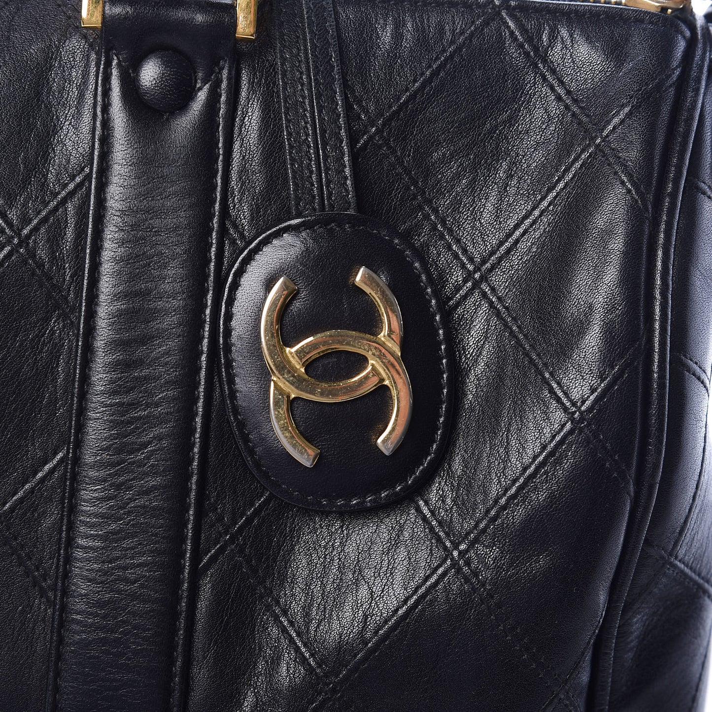 Calfskin Stitched CC Boston Black