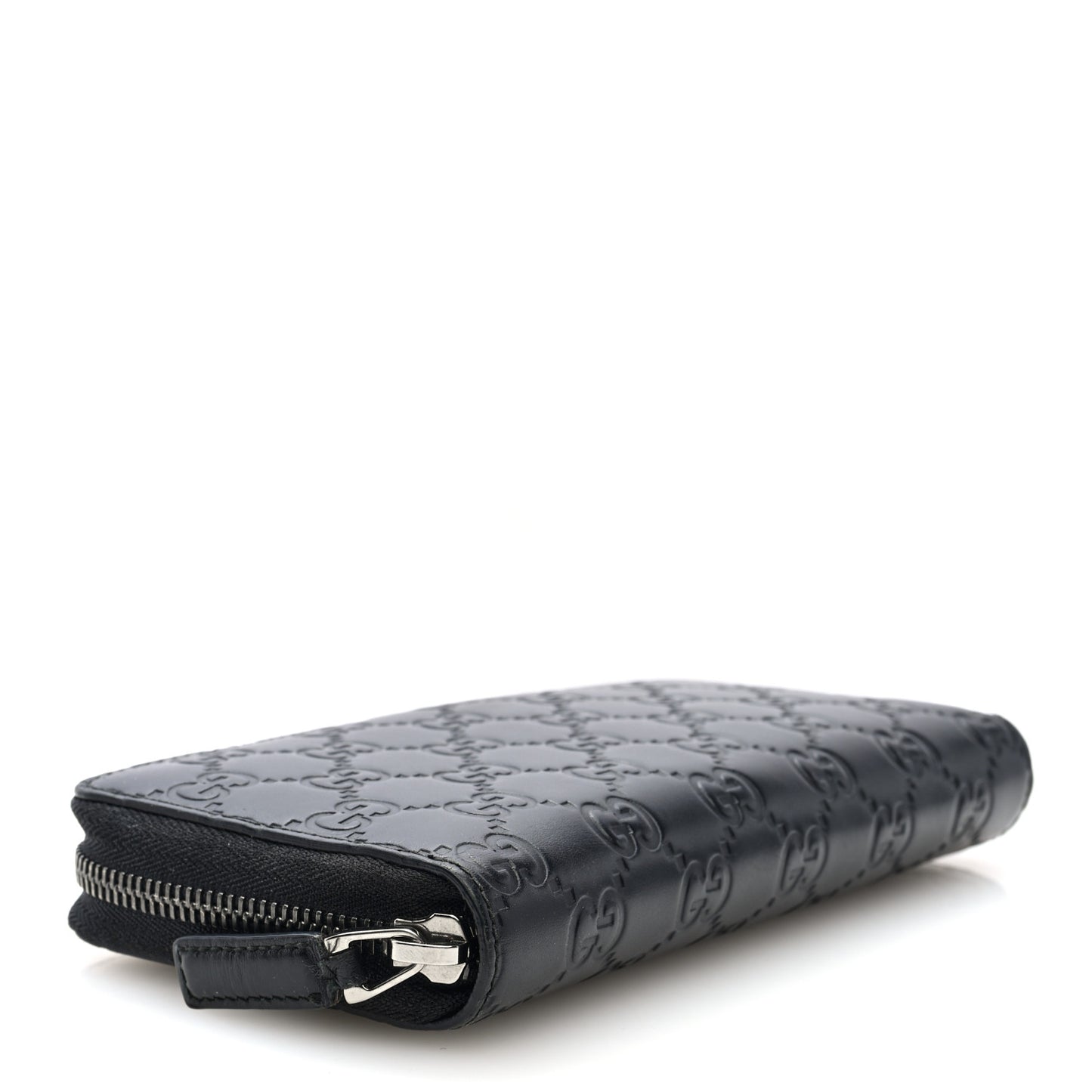 Guccissima Signature Zip Around Organizer Wallet Black