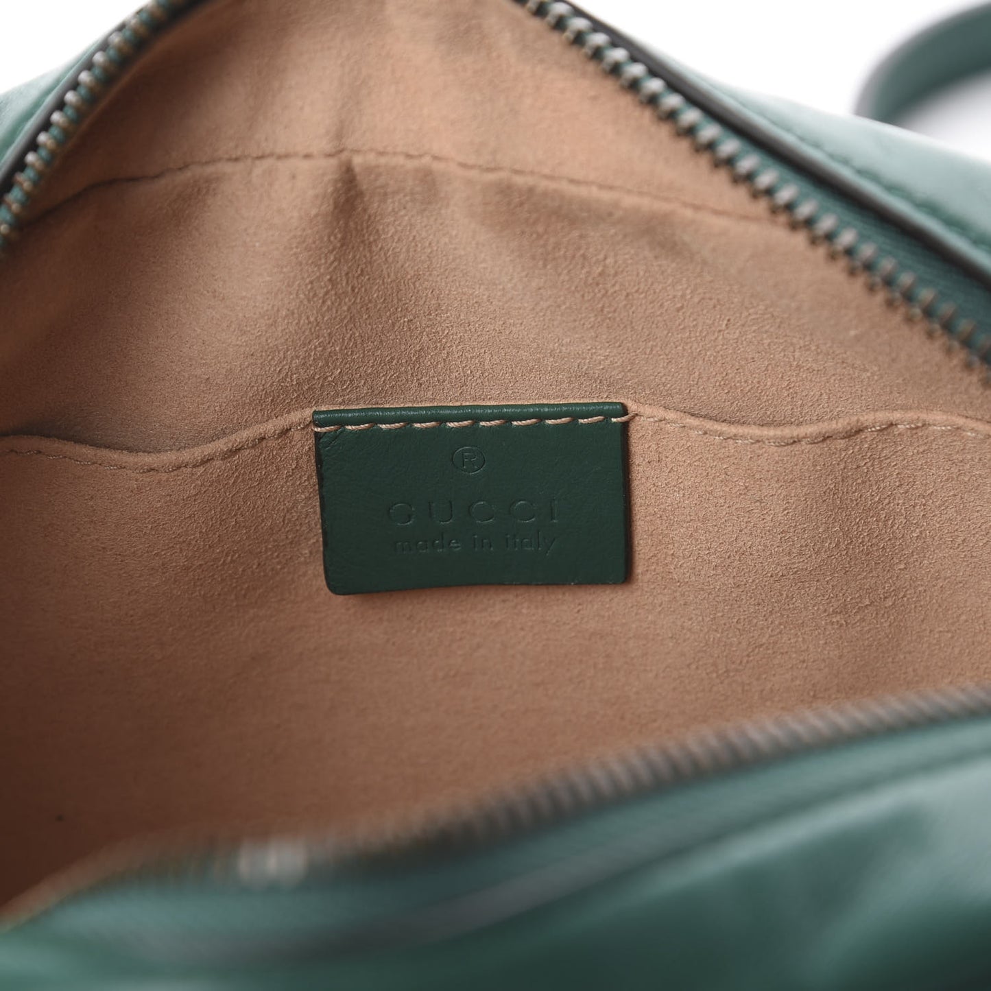 Calfskin Matelasse Mini GG Marmont Chain Shoulder Bag Emerald Green