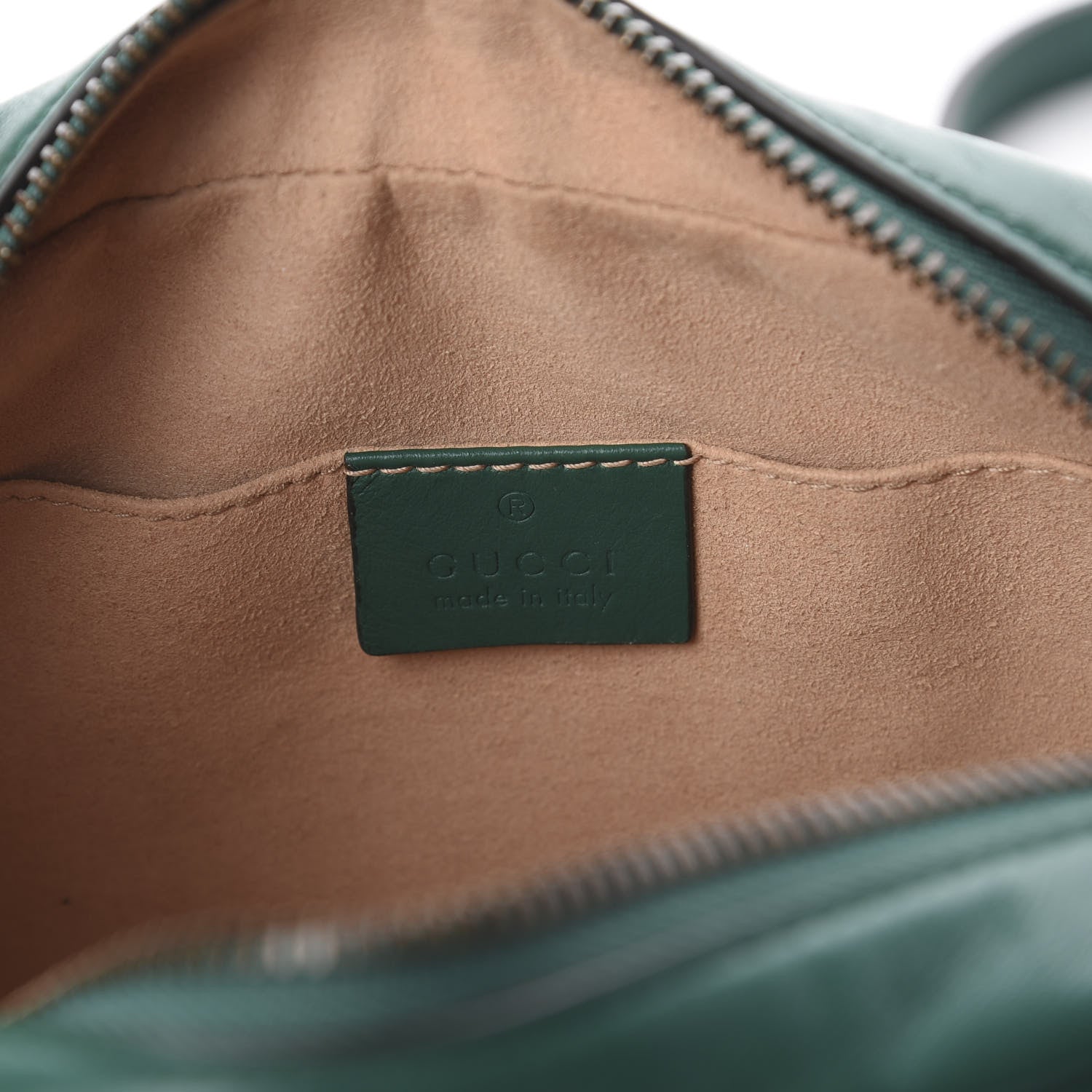Gucci Calfskin Matelasse Mini GG Marmont Chain Shoulder Bag Emerald Green 7 of 8
