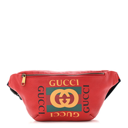 Gucci Grained Calfskin Small Logo Belt Bag Hibiscus Red 1 of 11