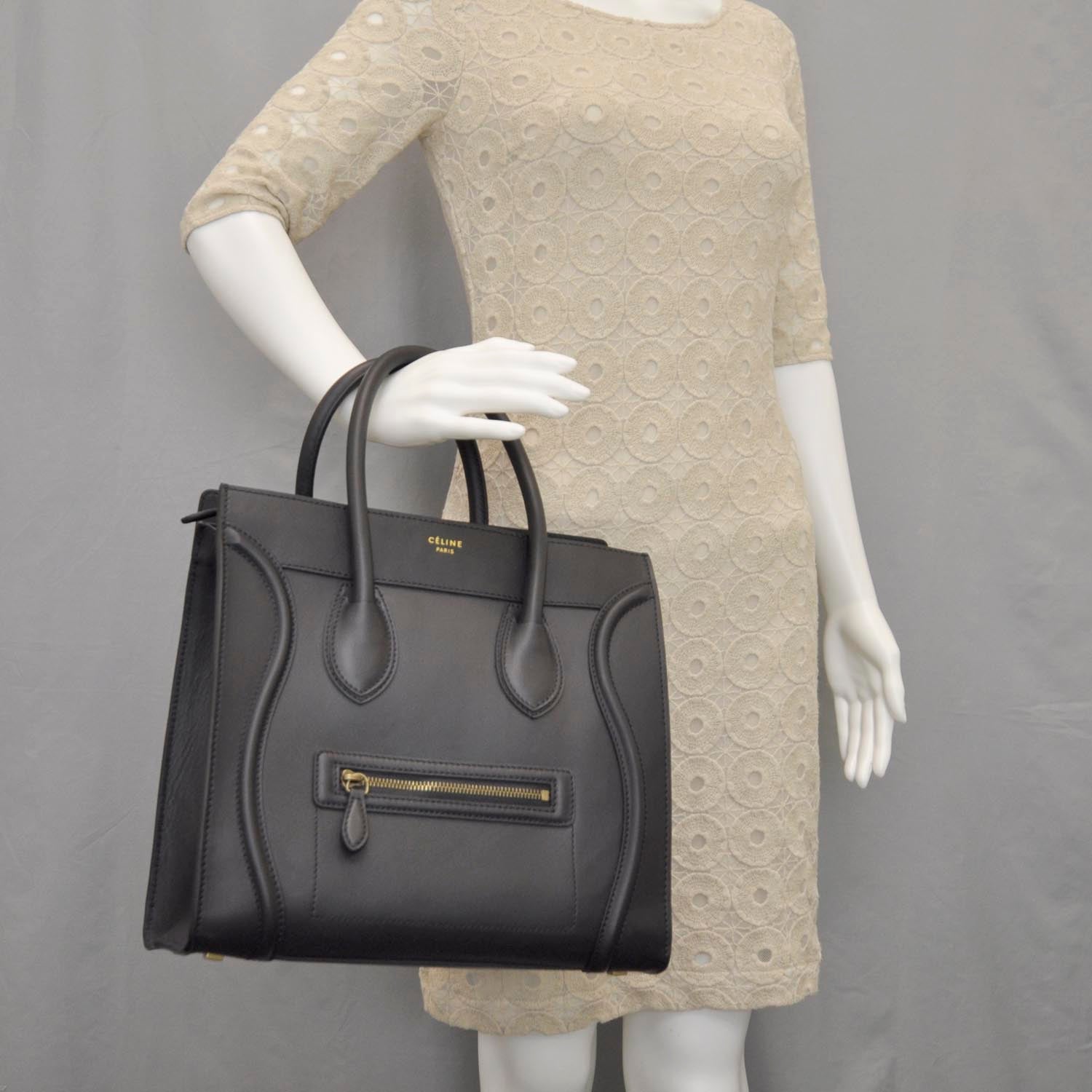 Celine Smooth Calfskin Mini Luggage Black 2 of 9