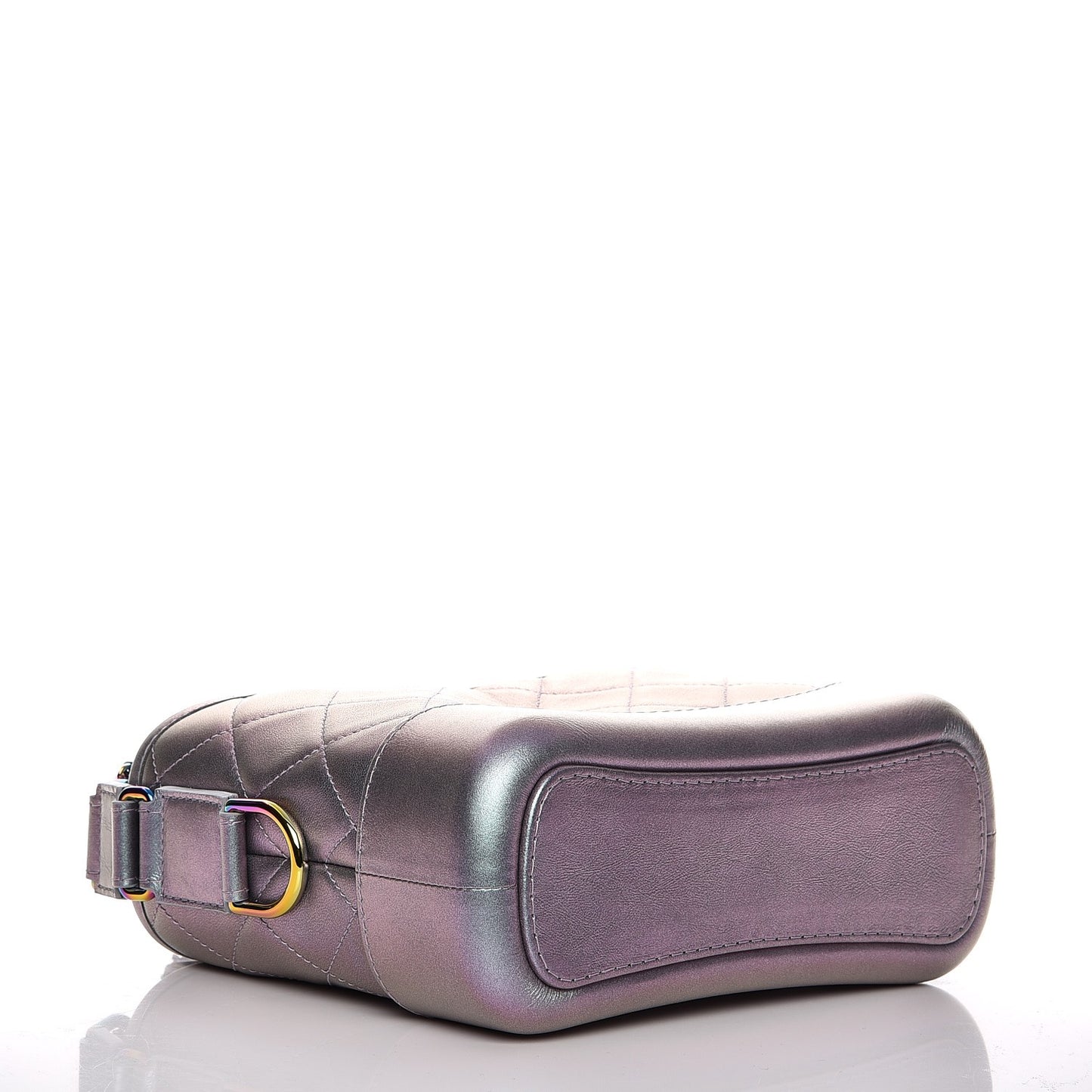 Iridescent Lambskin Calfskin Quilted Small Gabrielle Hobo Light Purple