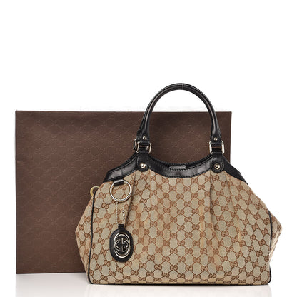 Gucci Monogram Medium Sukey Tote Beige Ebony Black 8 of 8