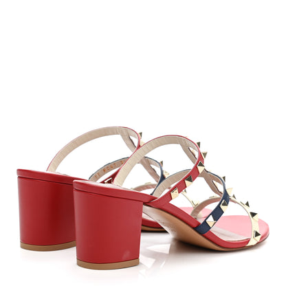 Valentino Garavani Calfskin Rockstud 60mm Caged Slide Sandals 39 Multicolor 4 of 7
