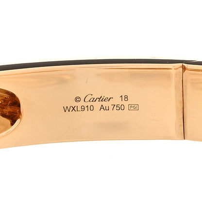 Cartier 18K Yellow Gold Onyx Tsavorite Black Lacquer Panthere De Cartier Cuff Bracelet 18 4 of 4