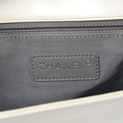 Chanel Glazed Calfskin Large Boy Flap White 6 of 14