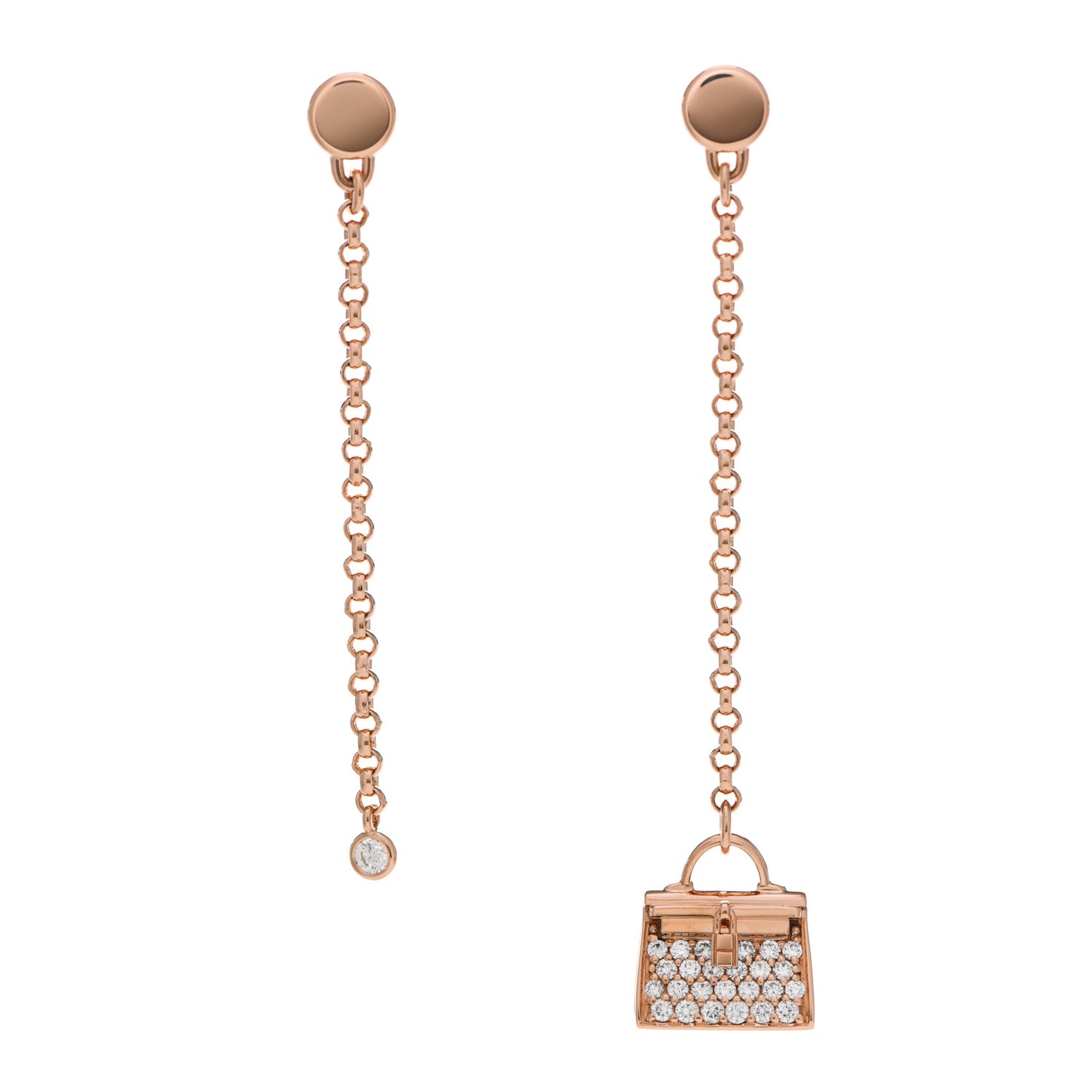 18K Rose Gold Diamond Kelly Amulette Drop Earrings