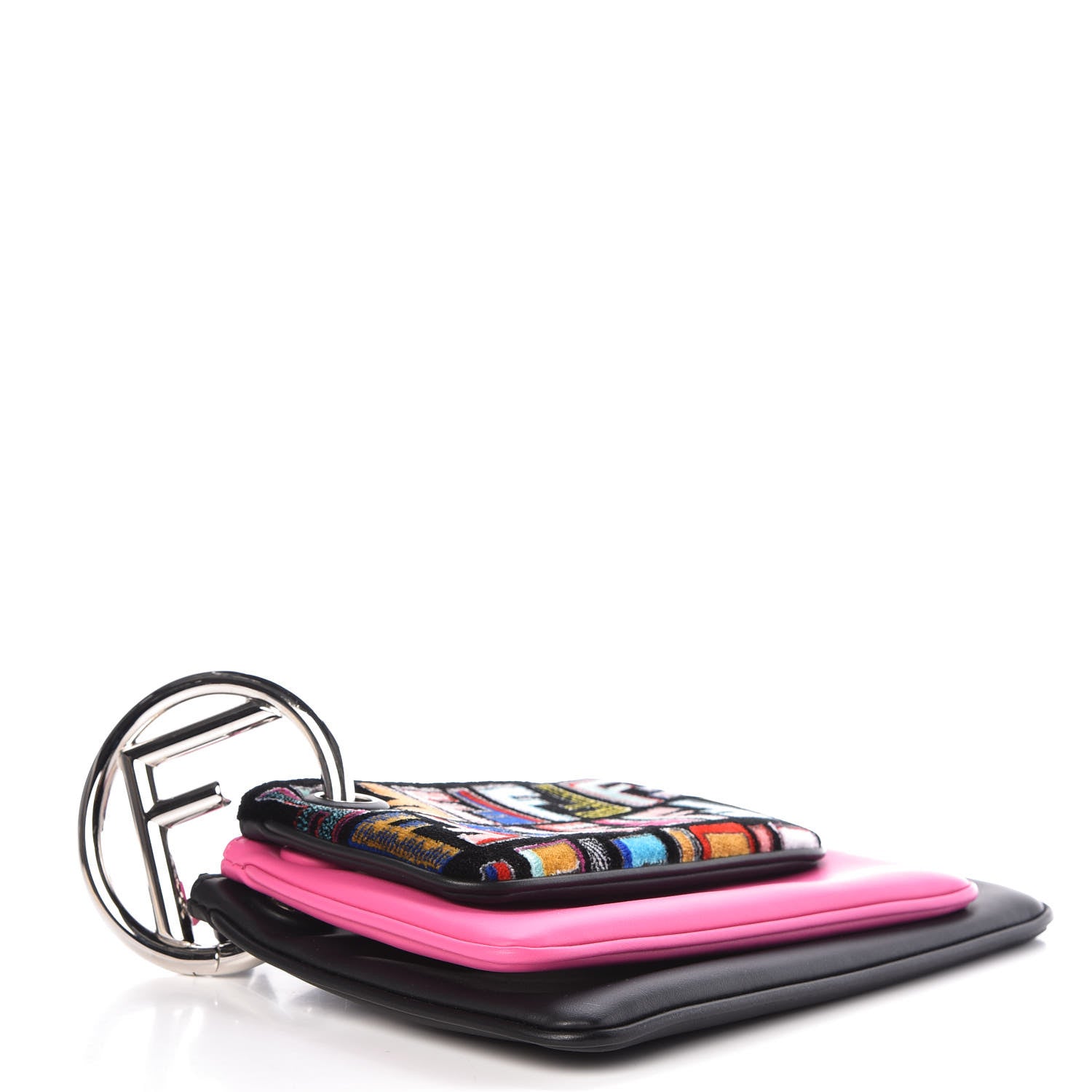 Fendi Calfskin Velvet F is Fun Fair Triplette Pouch Set Multicolor 4 of 9