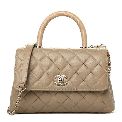 Chanel Caviar Lizard Embossed Quilted Mini Coco Handle Flap Beige 1 of 4