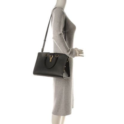 Saint Laurent Tweed Calfskin Classic Small Cabas Y Bag Black 2 of 9