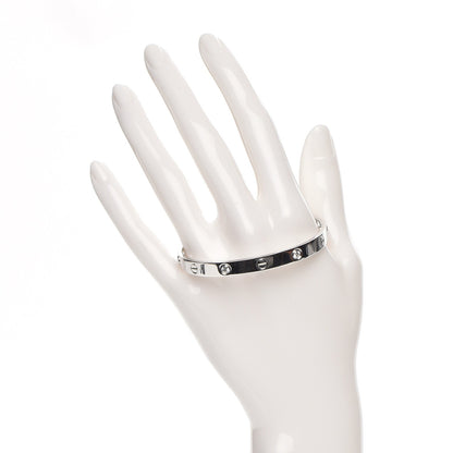 Cartier 18K White Gold 4 Diamond LOVE Bracelet 17 2 of 7