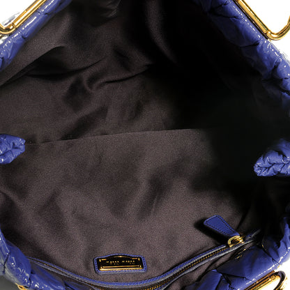 Miu Miu Vinyl Matelasse Tote Iris 6 of 9