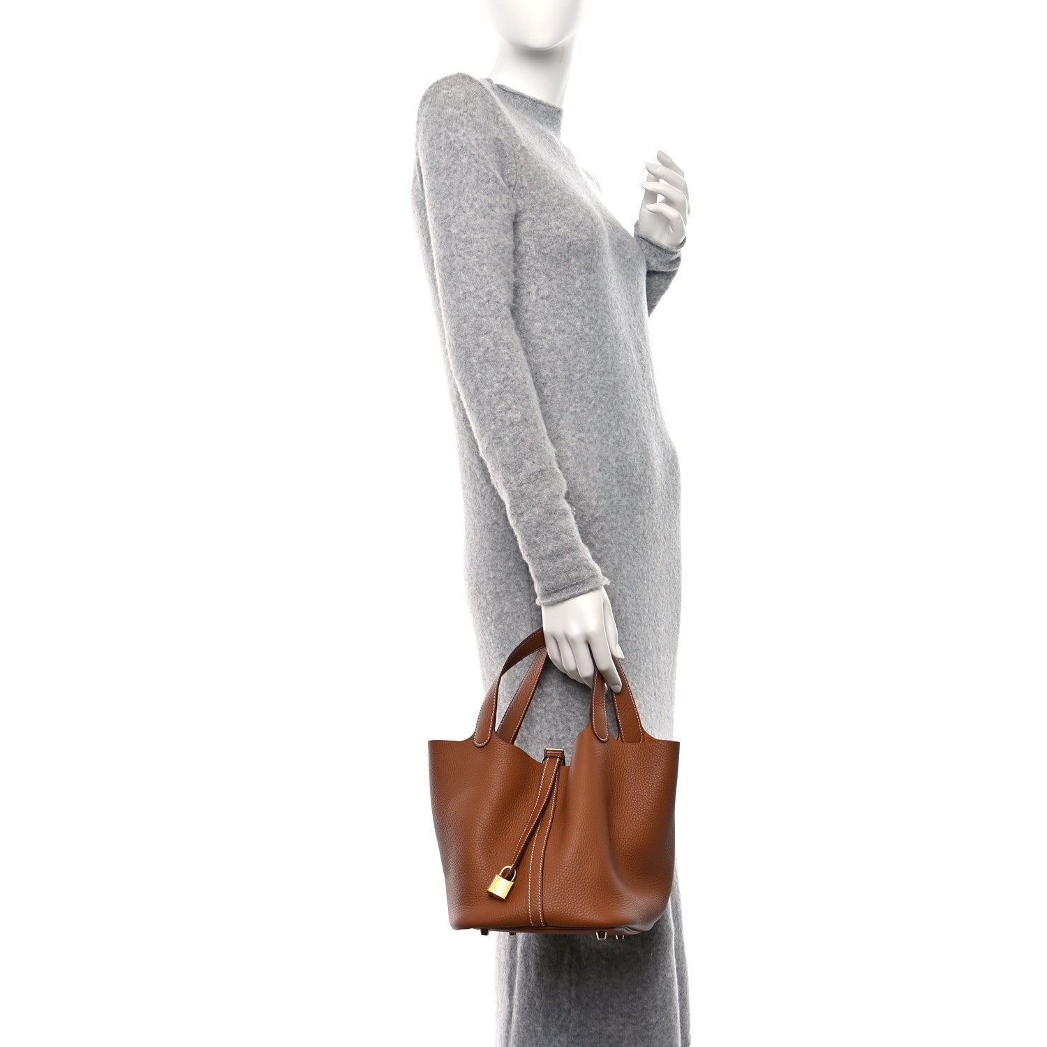 Hermes Taurillon Clemence Picotin Lock 22 MM Gold 2 of 9