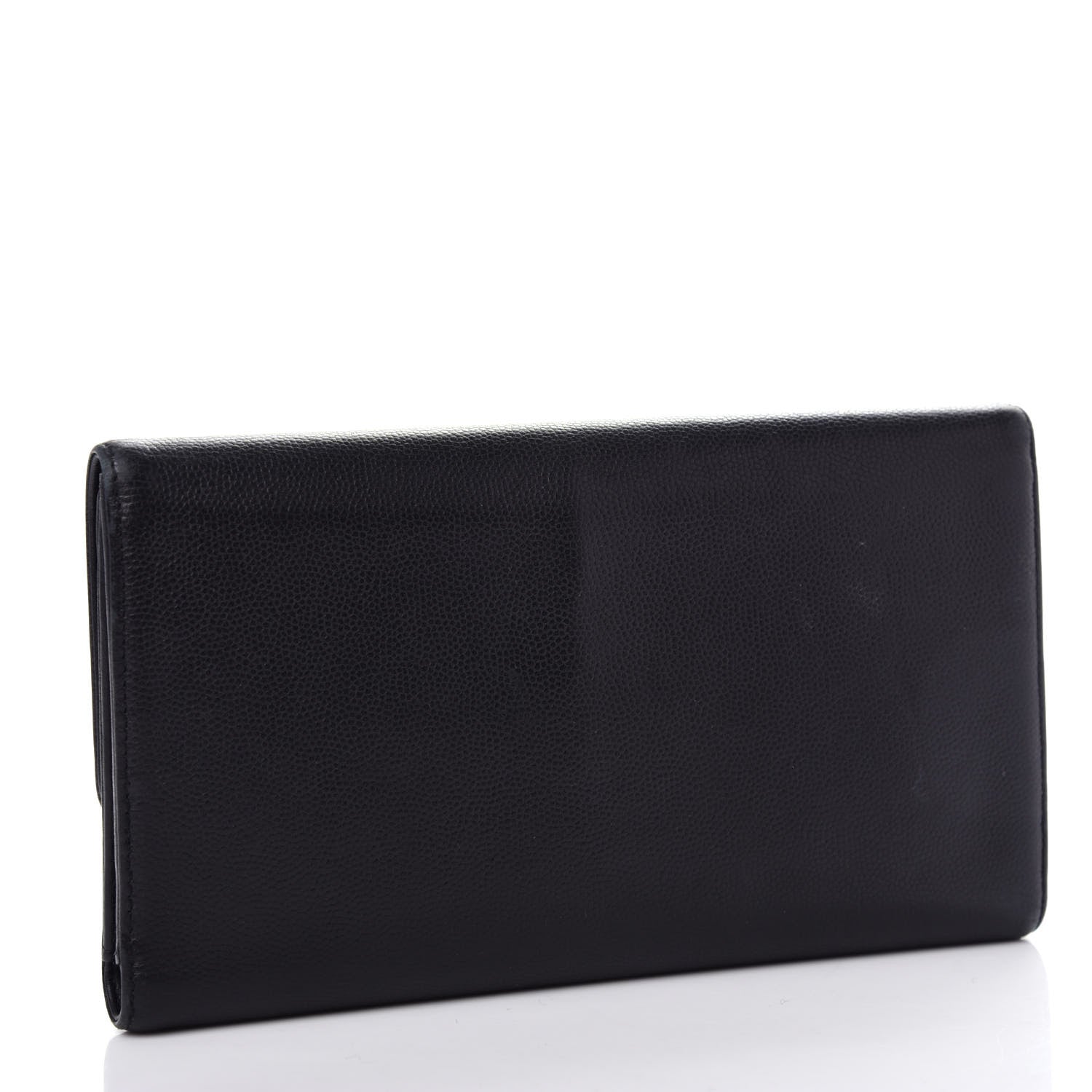 Chanel Caviar Sevruga CC Large Gusset Flap Wallet Black 3 of 9
