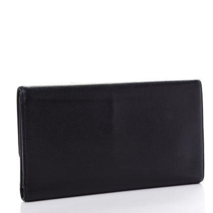 Chanel Caviar Sevruga CC Large Gusset Flap Wallet Black 3 of 9