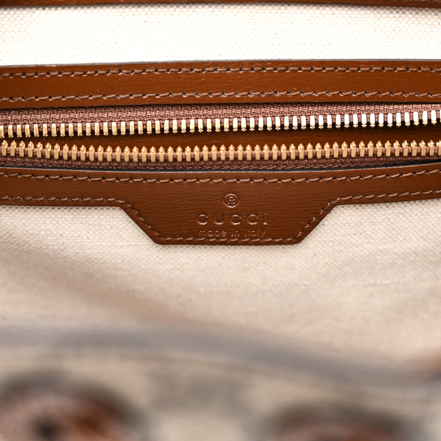 Gucci GG Supreme Monogram Azalea Calfskin Retro Interlocking G Buckle Backpack Beige Ebony Brown Sugar 6 of 12