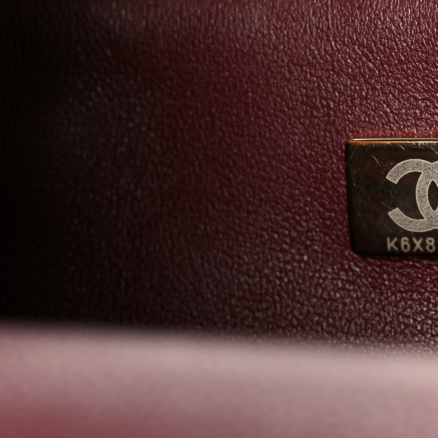 Caviar Quilted Small Handy CC Flap Burgundy