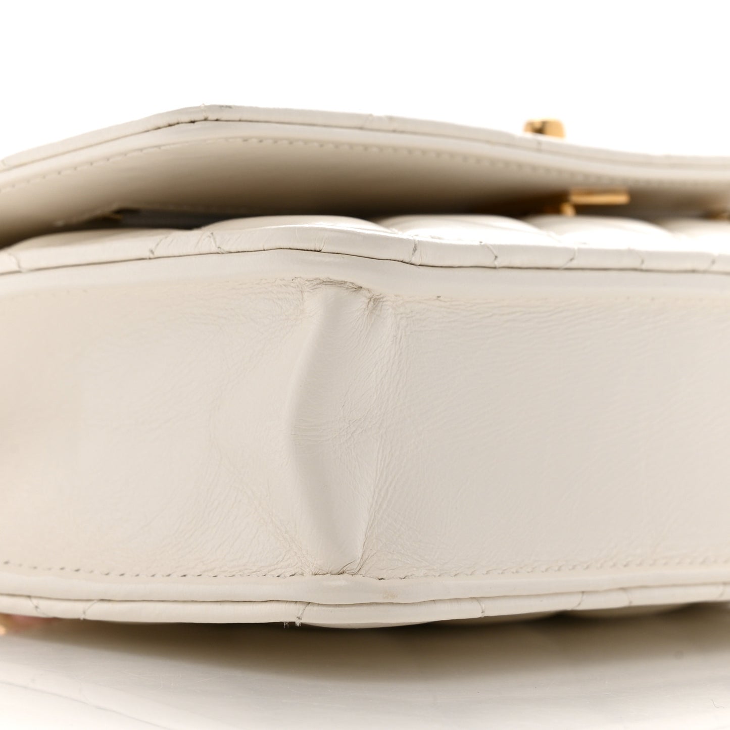 Shiny Calfskin Quilted Multicolor Top Handle Wallet On Chain WOC White
