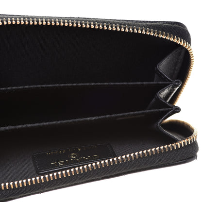 Chanel Goatskin Quilted Chanel 19 Zip Around Coin Purse Wallet Black 7 of 8