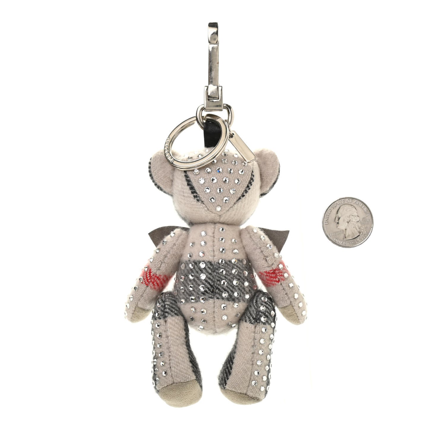 Cashmere Studded House Check Thomas Bear Bag Charm Stone